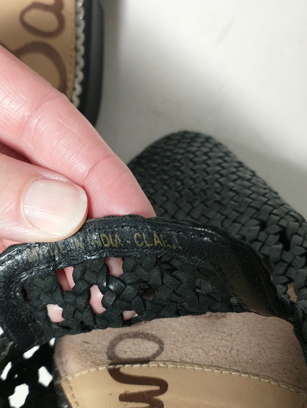 Sam Edelman Clara Leather Woven Mule Sandal, Black, Size 9.5, Cottagecore - Picture 9 of 9